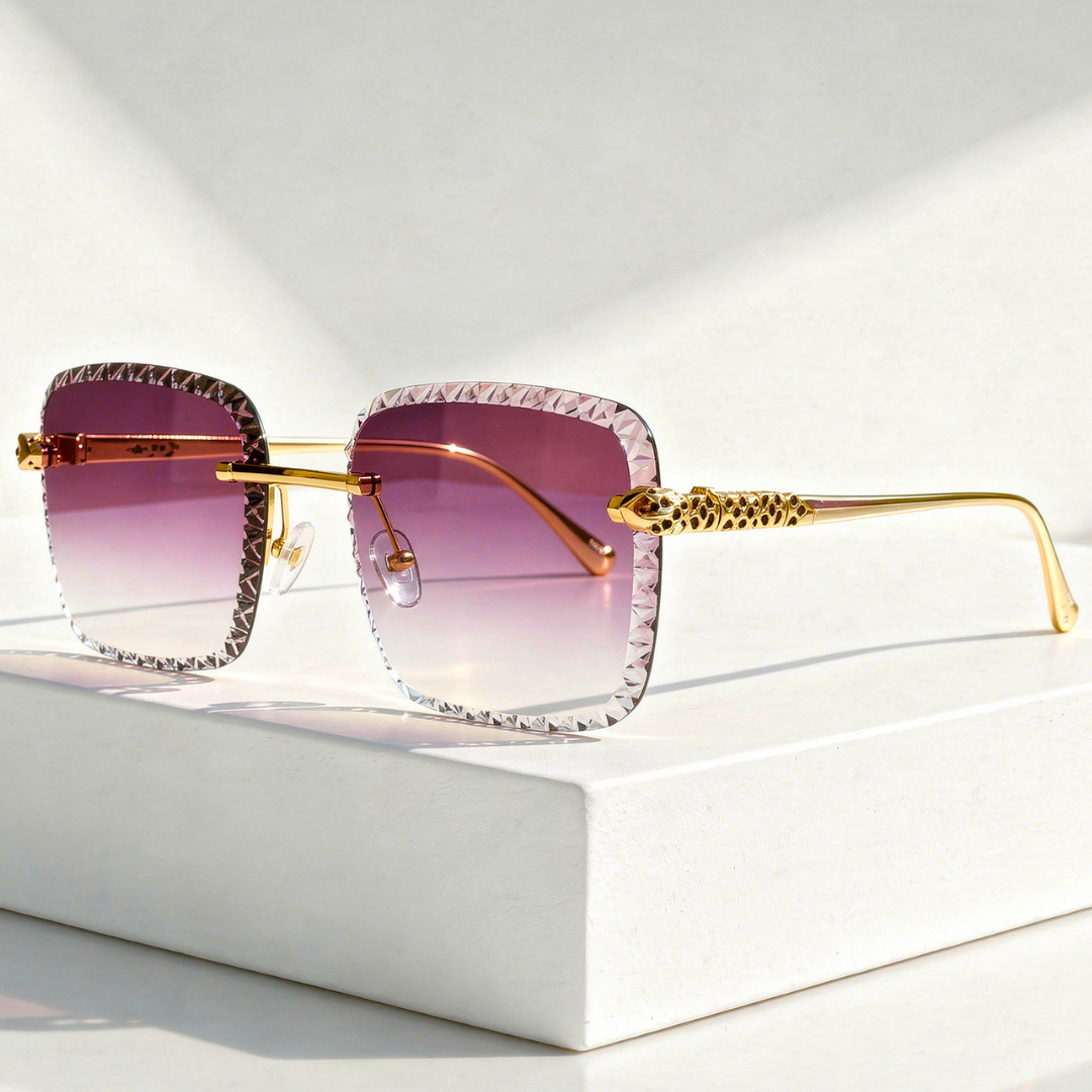 Women's Rimless Sunglasses with UV400 Protection