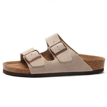 Retro Explosion Belt Buckle Sandals Cross-Border Plus Size Flat Slippers for Men Women Summer