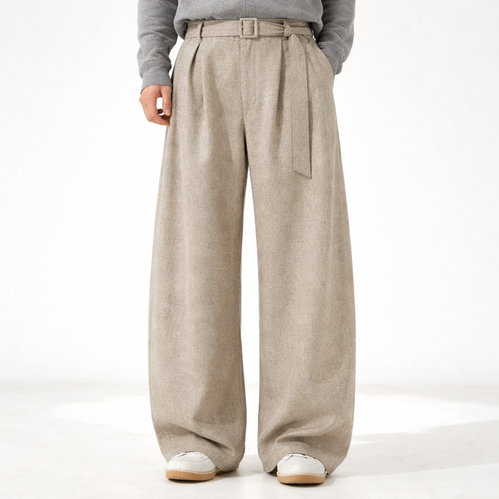 Men's Wide-Leg Wool Trousers – Tailored Comfort