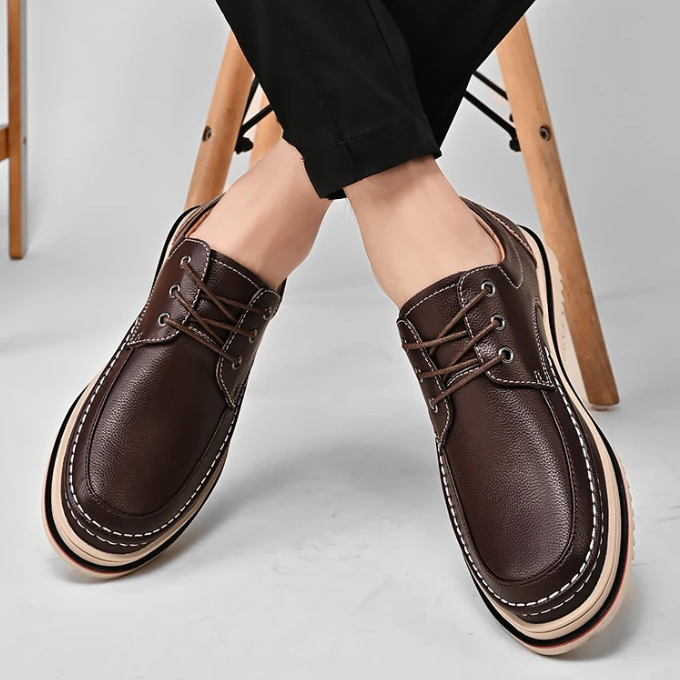 Men’s Leather Derby Shoes – Lightweight Comfort