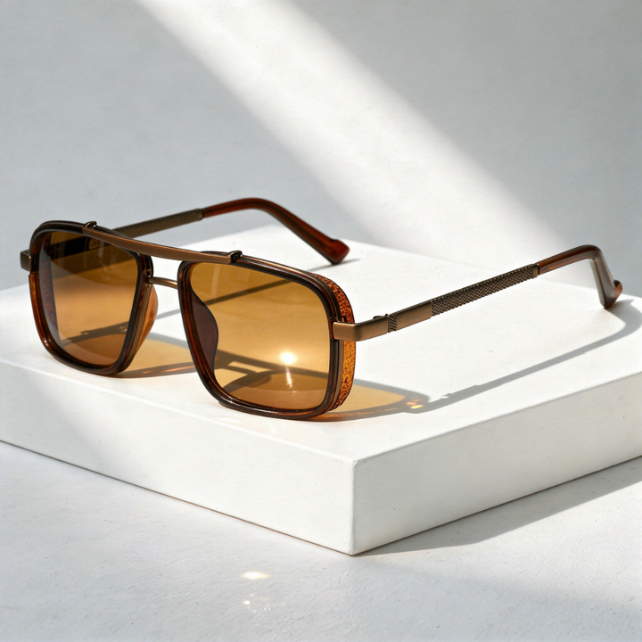 Men's Square Double Bridge Sunglasses UV400