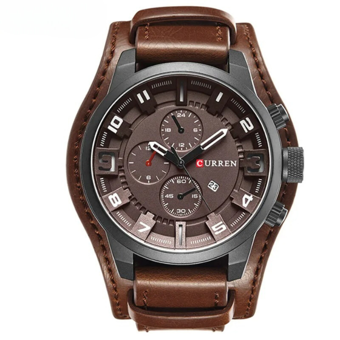 Men's Leather Chronograph Watch | Cowhide Strap