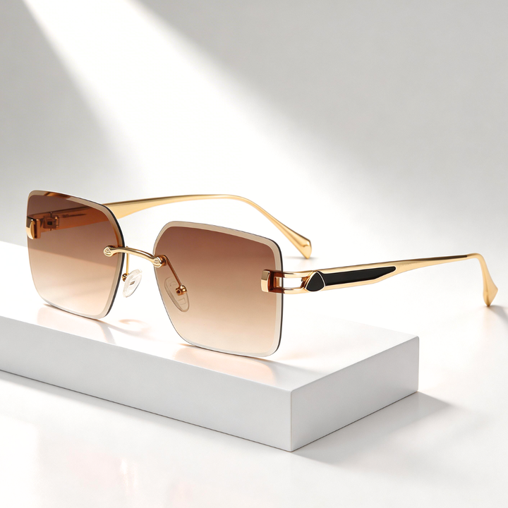 Women's Oversized UV400 Rimless Square Sunglasses