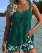 Cassandra | Women's Tummy Control Striped Tankini