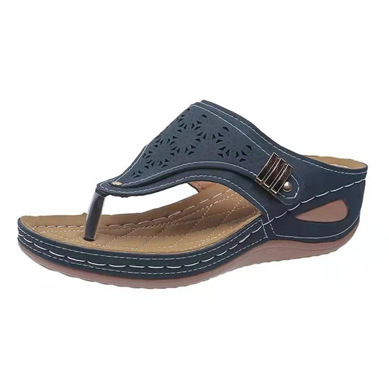 Women's Lightweight Clip Toe Wedge Sandals – Non-Slip Summer Platform Flip Flops-HighTouch