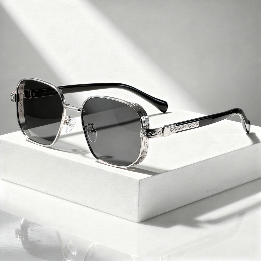 Men's Square Sunglasses with UV400 Protection