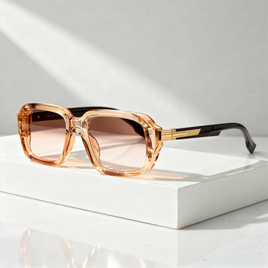 Men's Square Sunglasses with UV400 Protection