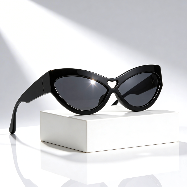 Women's UV400 Cat-Eye Sunglasses – Heart Detail