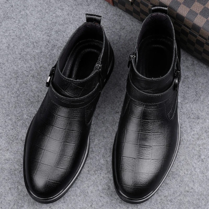Men's Leather Zip Boots – Braxton