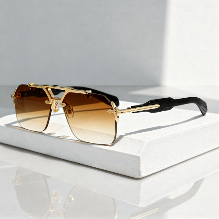 Men's Rimless Square Sunglasses with UV400