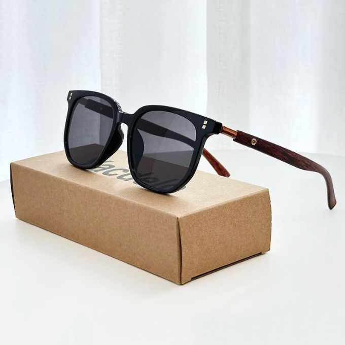 Men's Square Sunglasses – Crownwood Wood Accent