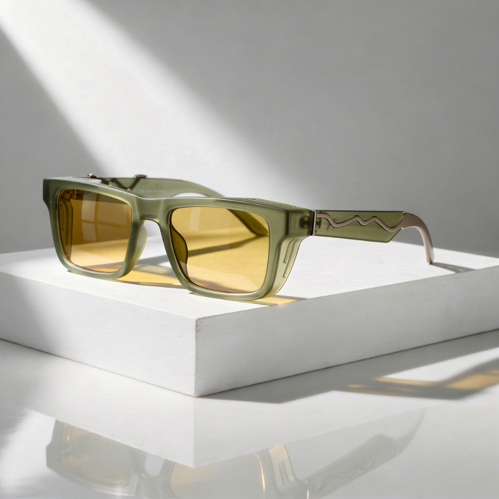 Men's Rectangular Sunglasses with UV400 Protection