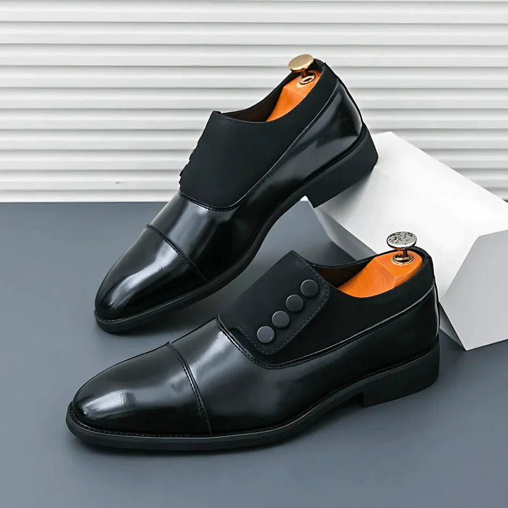 Men’s Full-Grain Leather Cap-Toe Strap Loafers