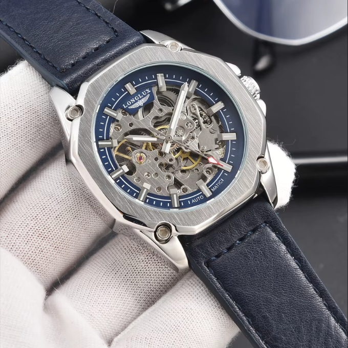 Men's Skeleton Leather Watch – Beck Atlas