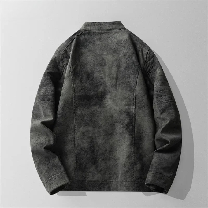 Men's Suede-Style Moto Jacket – Quilted & Warm