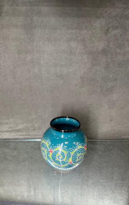 Glazed Blue Urn Vase