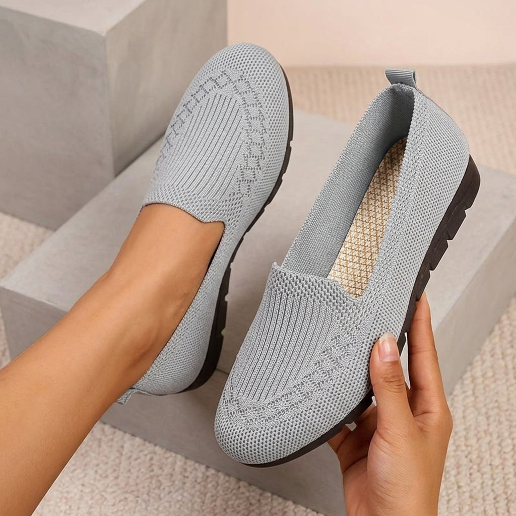 Women's Knitted Loafers Slip On Walking Shoes