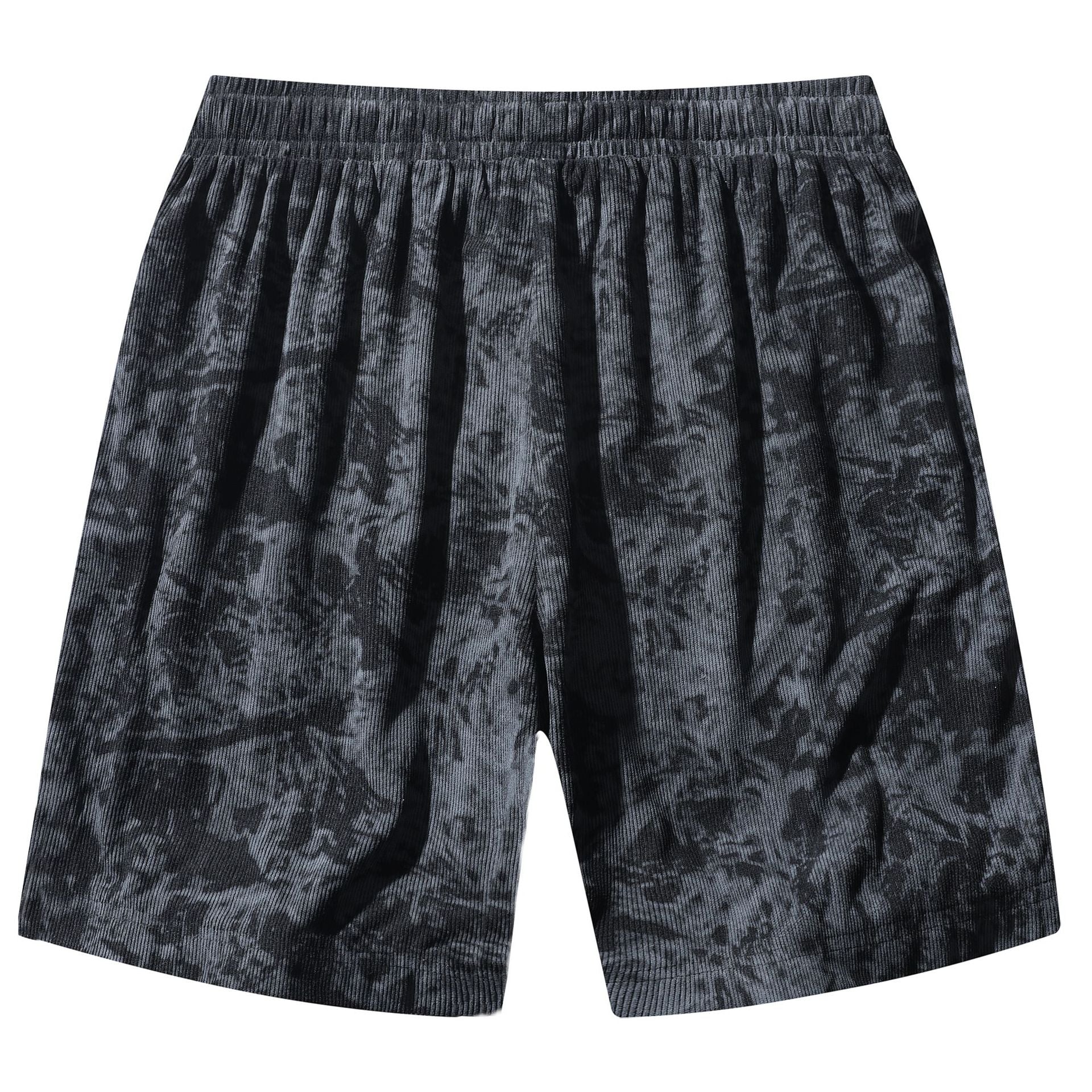 Men’s Corduroy Camo Athletic Shorts – High-Waist Summer Middle Pants