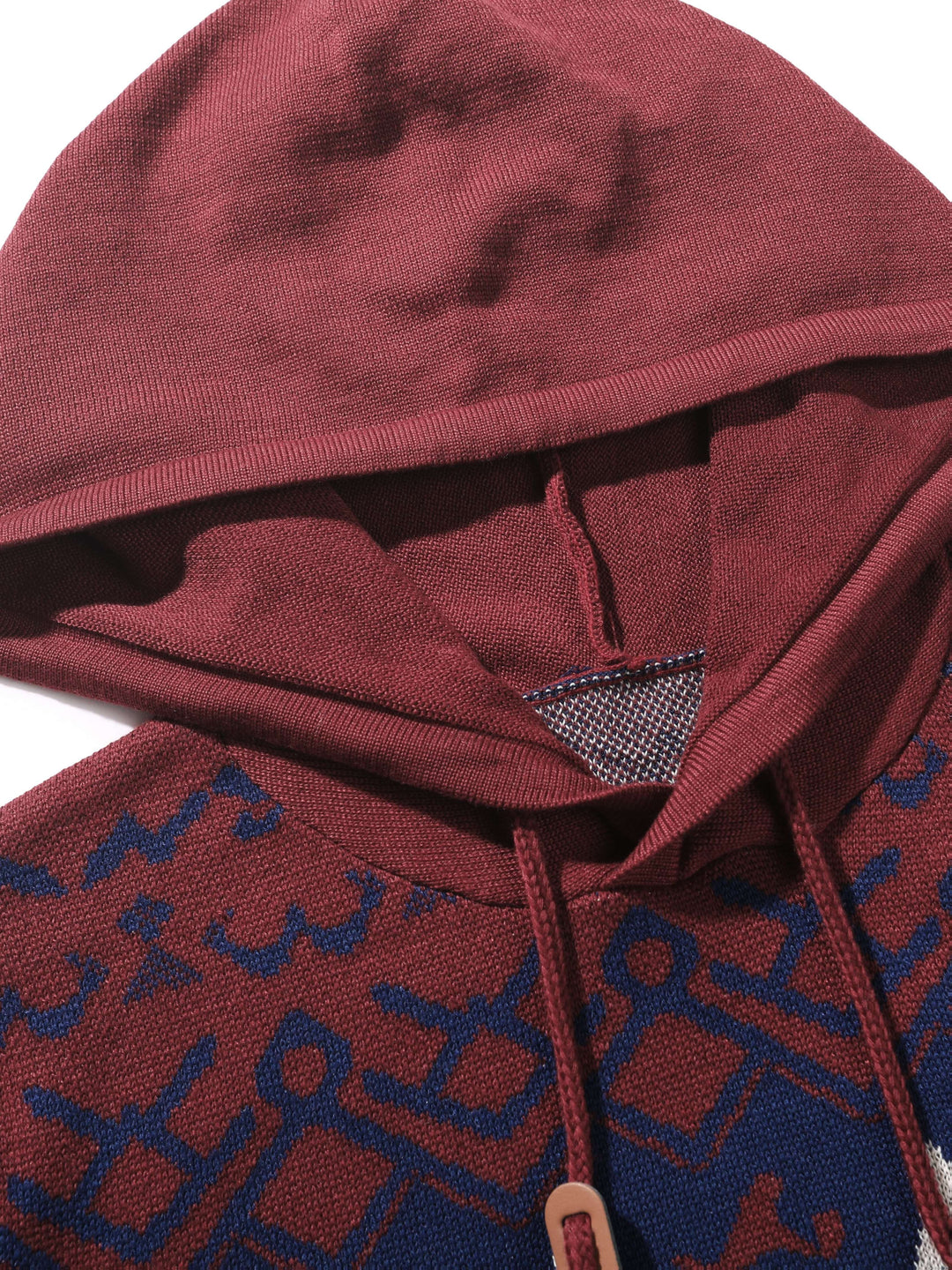 Women's Hooded Christmas Sweater with Reindeer and Snowflake Pattern