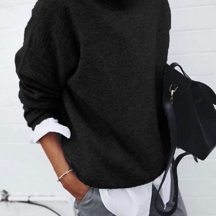 Maglione a maniche lunghe lavorato a maglia a tinta unita da donna