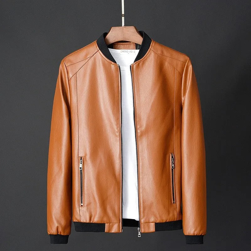Men's Vegan Leather Jacket – Water Resistant