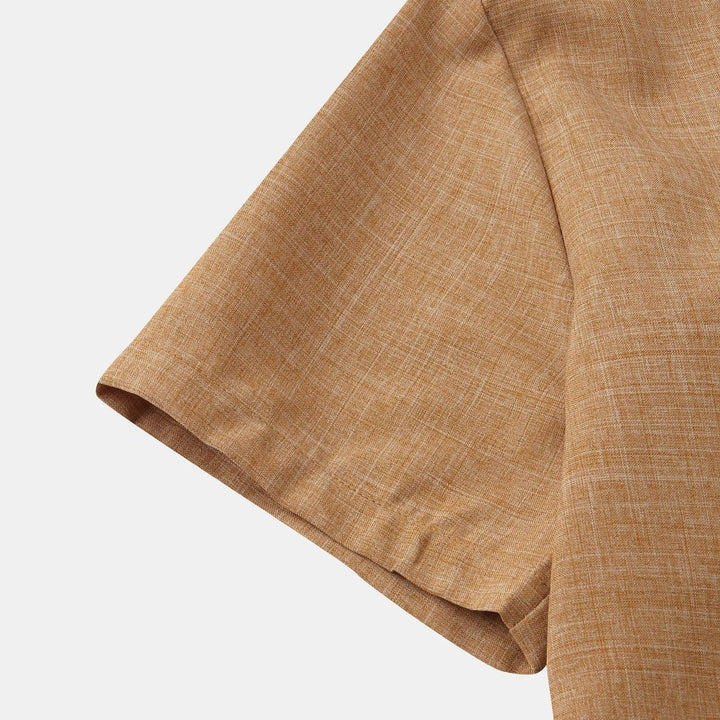 Men's Cotton-Linen Short Sleeve Shirt