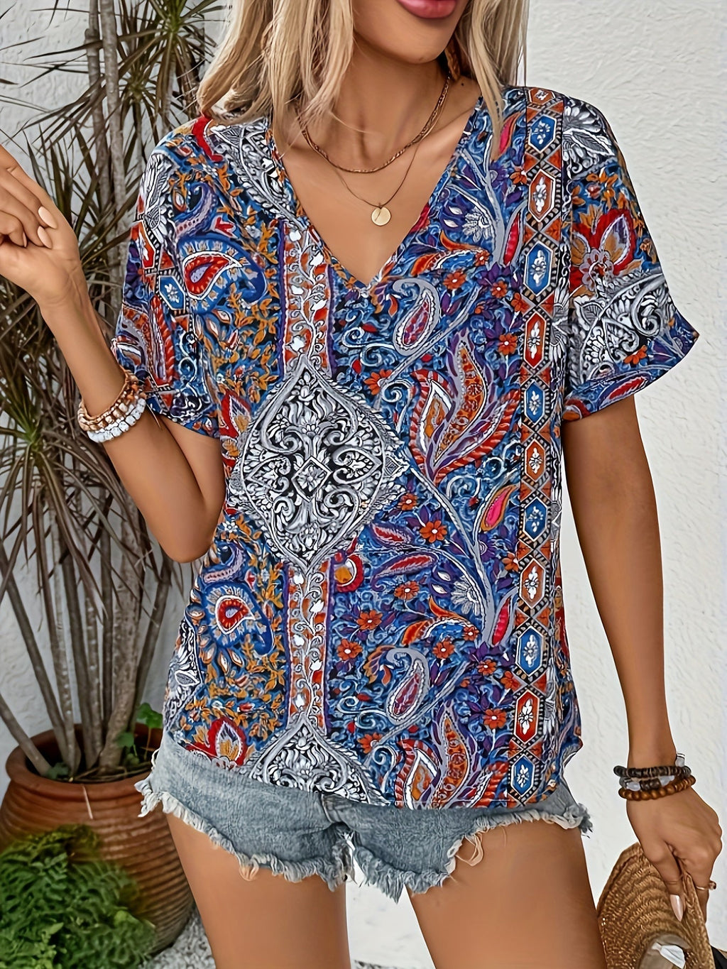 Alicia | Vintage Paisley Blouse-HighTouch