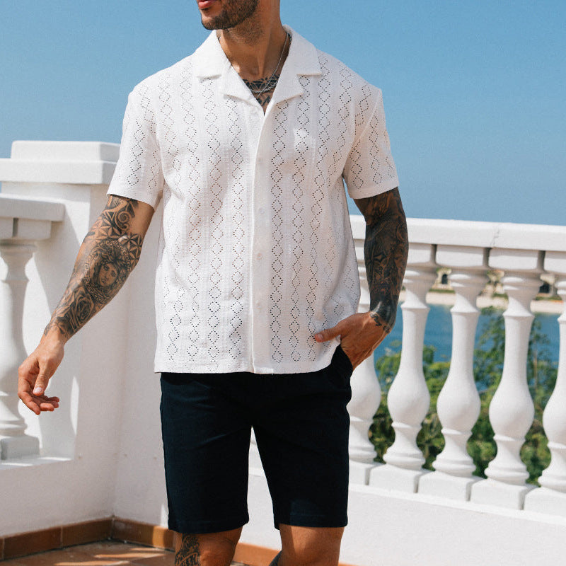 Hollow Shirt Men's Casual Top-HighTouch