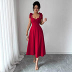 Women's Sleeveless Maxi Dress – Mid-Rise Solid Color Collection-HighTouch