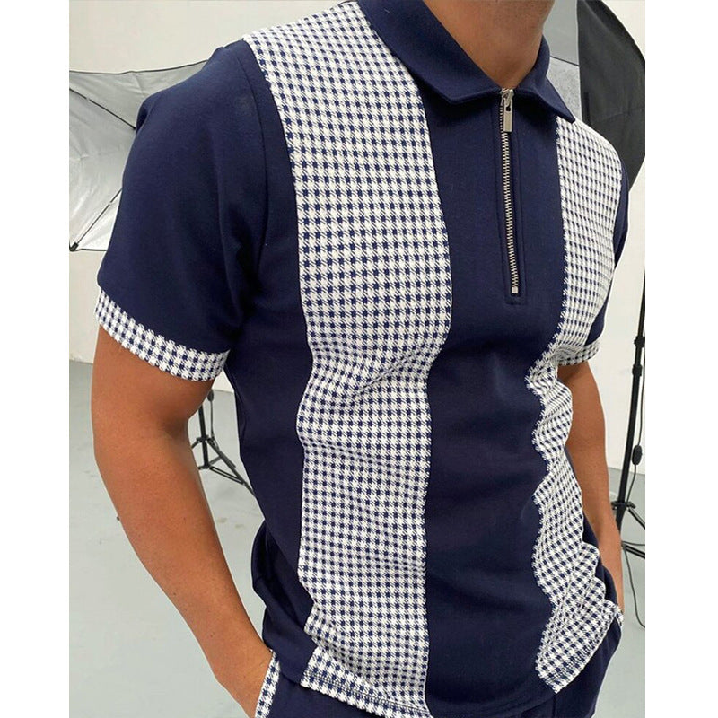 Men's Stand-Up Collar Raglan Sleeve T-Shirt-HighTouch