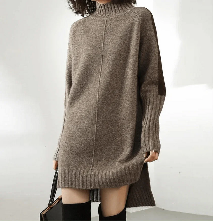 Women’s Oversized Turtleneck Sweater Dress for Winter