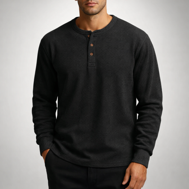 Men's Waffle Henley Shirt – Soft Everyday Style