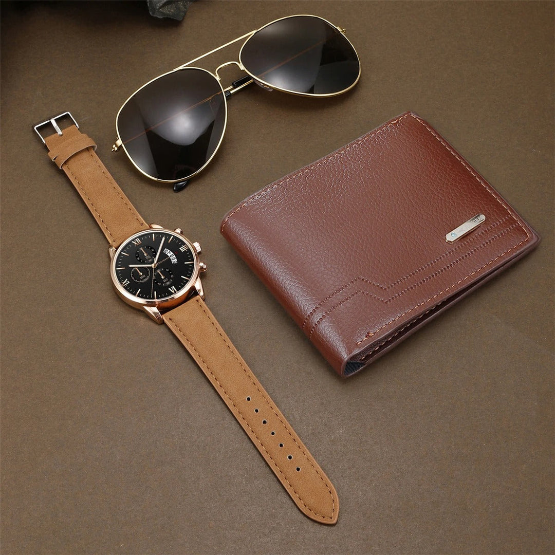 3-in-1 Men's Gift Set | Watch, Wallet & Sunglasses