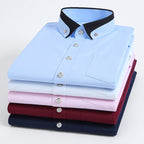 Men’s Stretch Long Sleeve Shirt Casual Non-Iron Slim Fit Dress Shirt-HighTouch