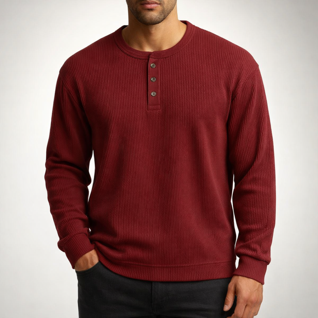 Men's Waffle Henley Shirt – Soft Everyday Style