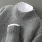 Men’s Thickened Half-High Collar Pullover – Loose Knit Sweatshirt-HighTouch