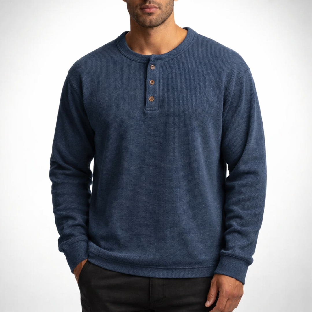 Men's Waffle Henley Shirt – Soft Everyday Style