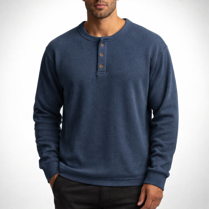 Men's Waffle Henley Shirt – Soft Everyday Style