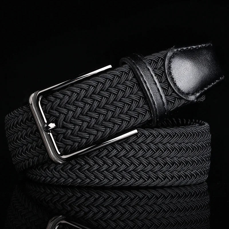 Men's Braided Leather Belt with Cowhide