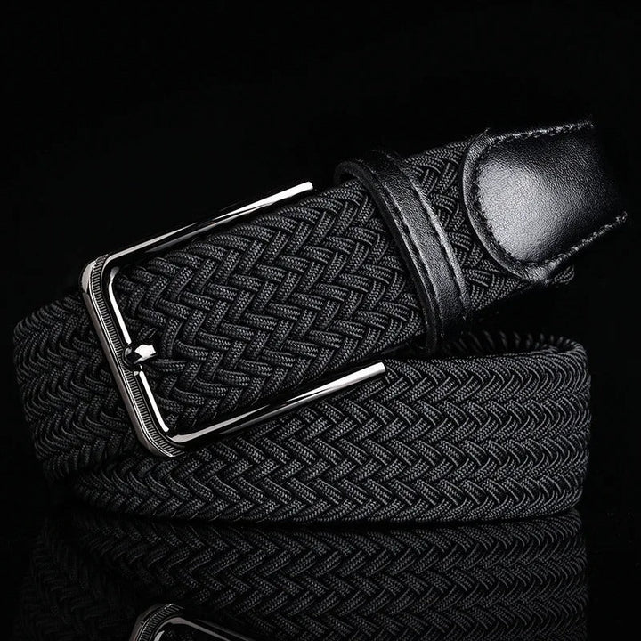 Men's Braided Leather Belt with Cowhide