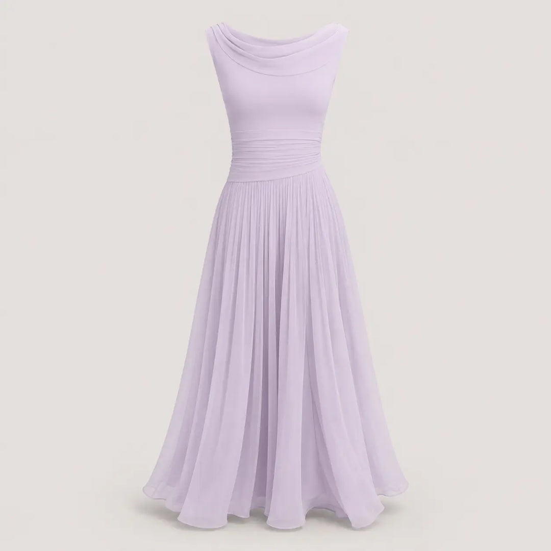 Higtouch | Draped Midi Dress For Summer Wedding Guest