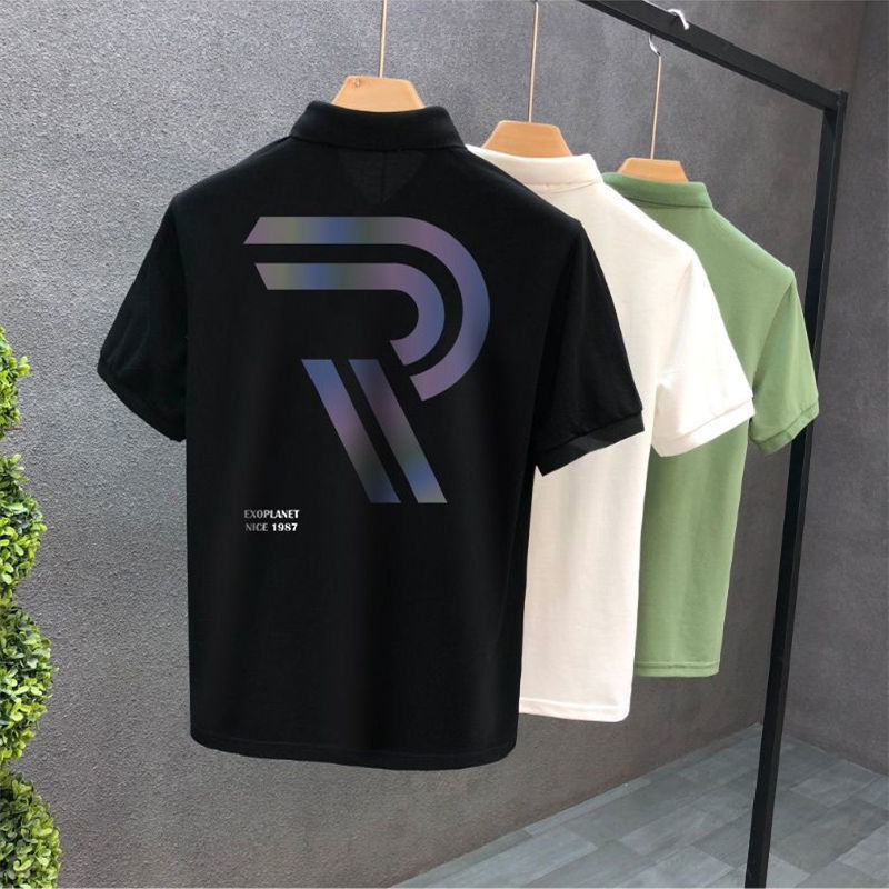 Polo Collar Short Sleeve Summer Lapels T-shirt Men-HighTouch