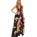 Women's Sleeveless Printed Halter Maxi Skirt-HighTouch