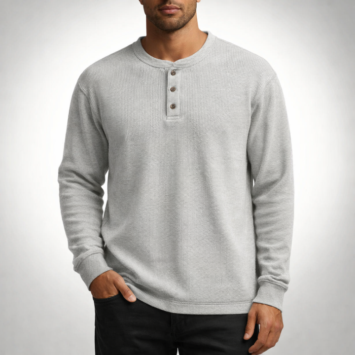 Men's Waffle Henley Shirt – Soft Everyday Style