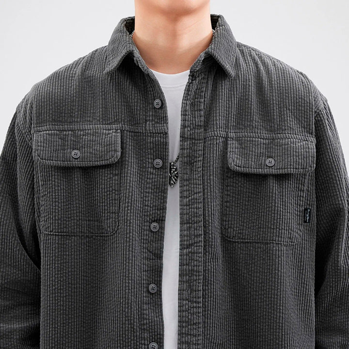 Men's Corduroy Button-Up Shirt – Relaxed Fit
