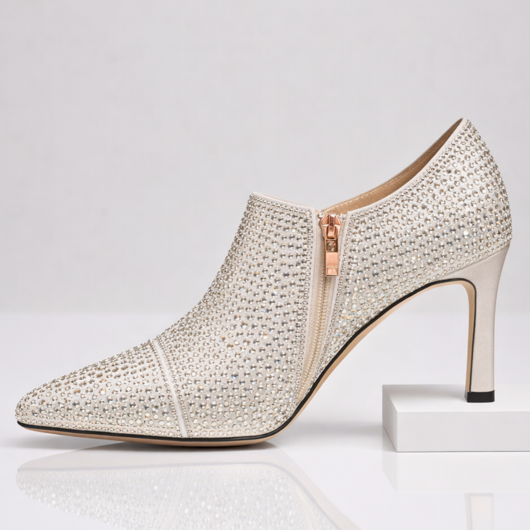 Women's Rhinestone Kitten Heels – Elegant Dress Shoes