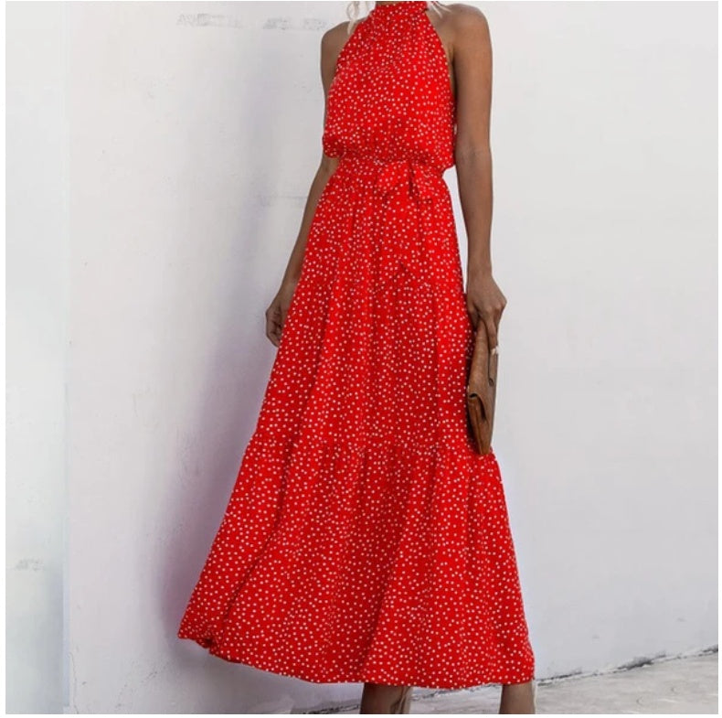 Women's Printed Maxi Lace Dress – Romantic Long Dress-HighTouch