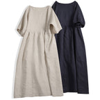 Loose Mori Doll Sleeve Cotton Linen Skirt-HighTouch