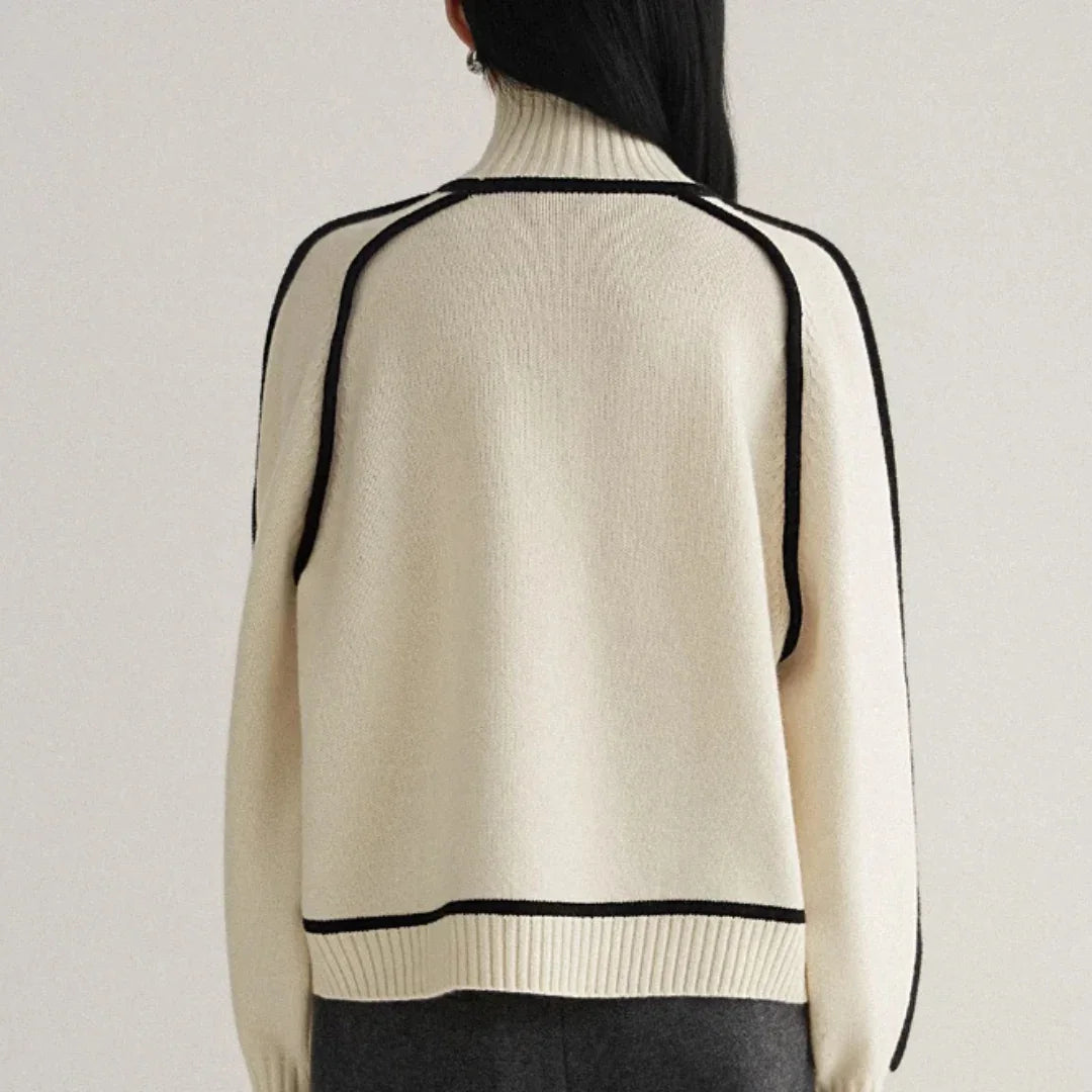Women’s Soft Ribbed Turtleneck Sweater with Relaxed Fit