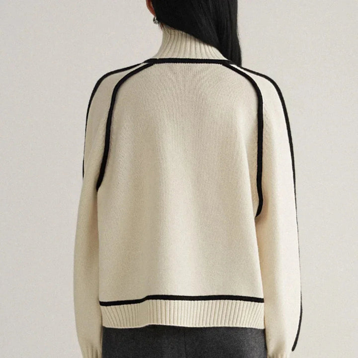 Women’s Soft Ribbed Turtleneck Sweater with Relaxed Fit